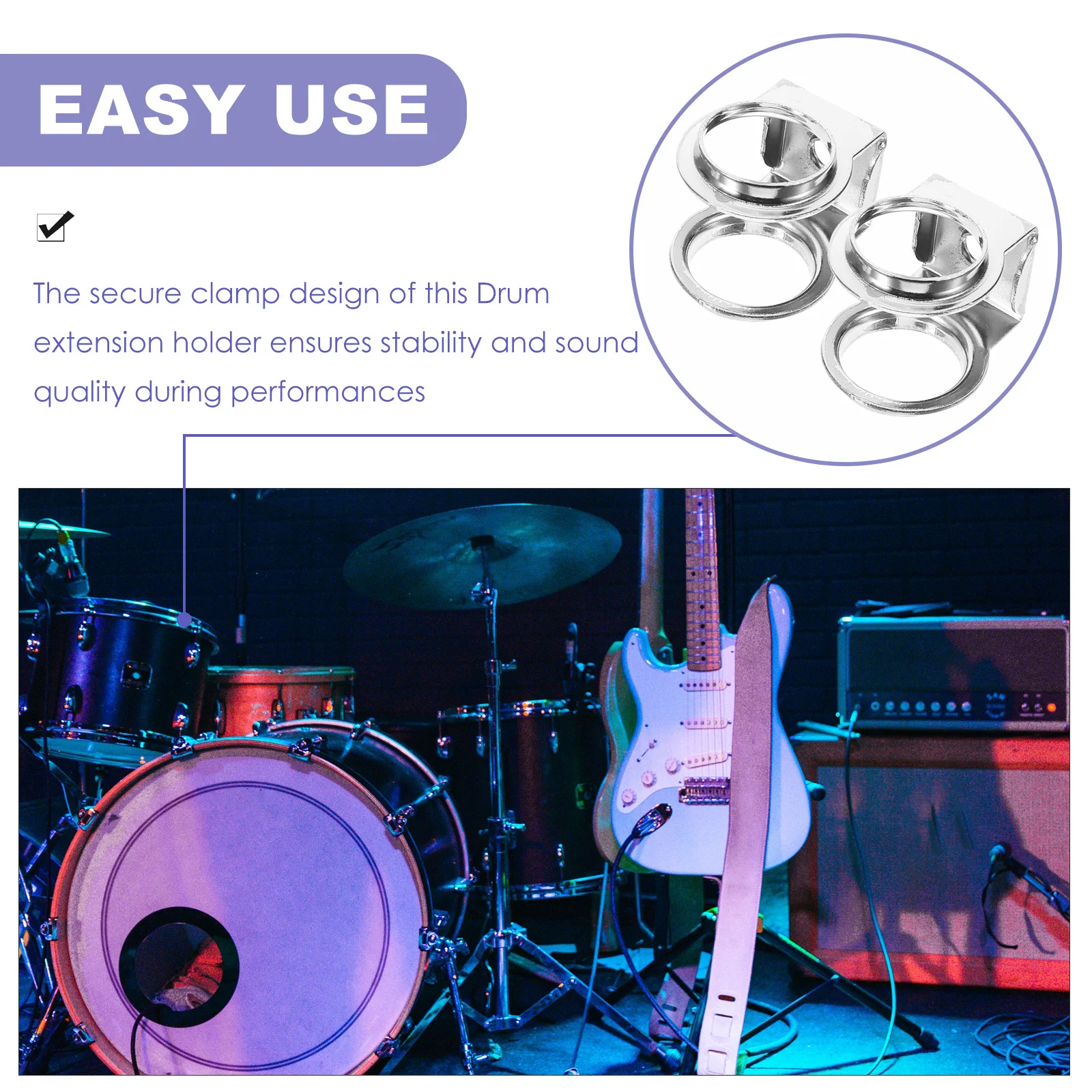 

10Pcs 22mm Drum Clamp Strong Fixing Clamp Extension Holder Good Texture Music Instrument Part Extension Drum Clip