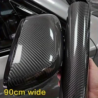 Película de fibra de carbono de 10-90cm, envoltura de vinilo para carrocería de coche, pegatina negra brillante mate 3D 4D 5D 6D, cubierta de lámina para coche, decoración de motocicleta