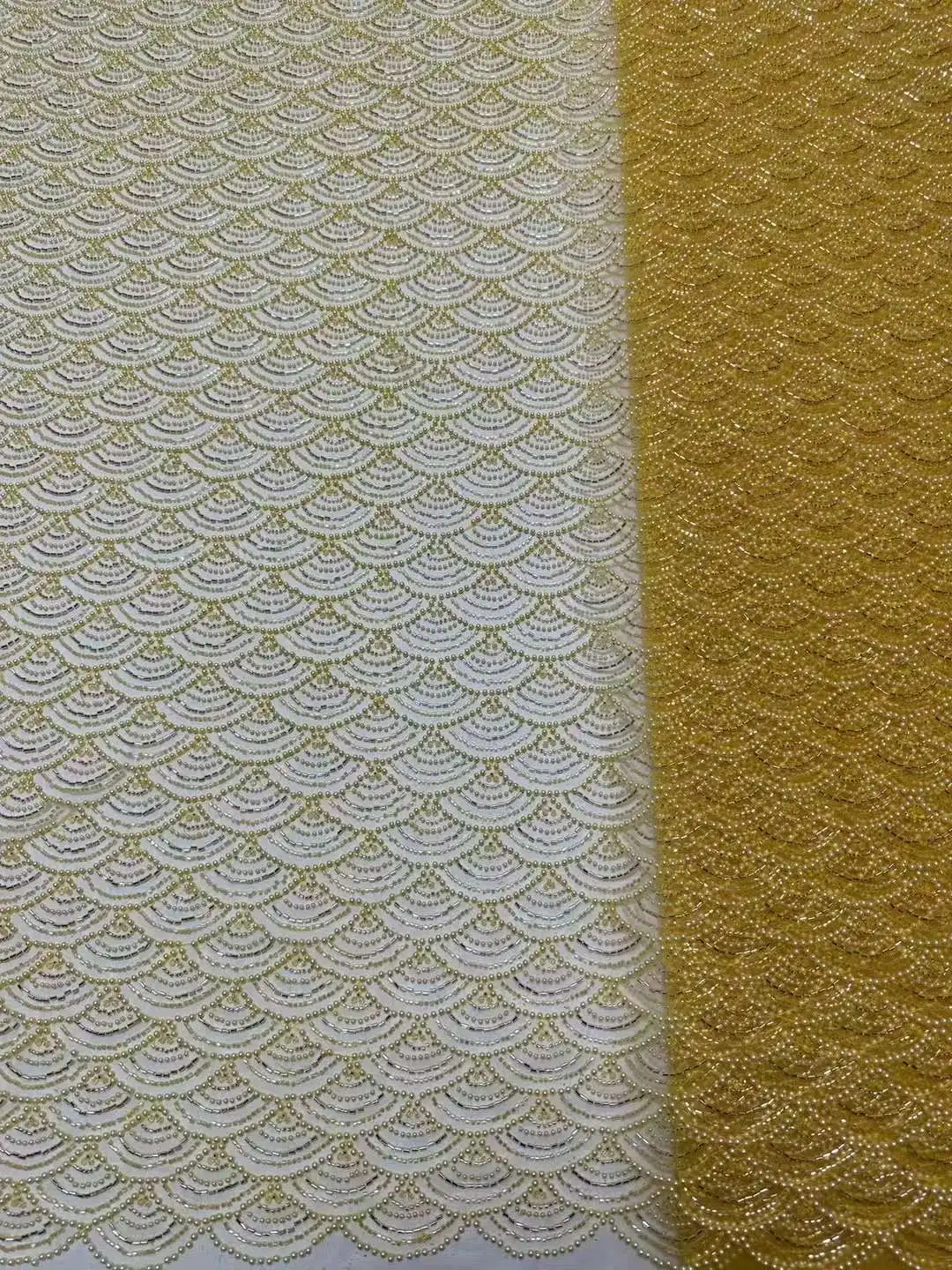 French Tulle Lace Fabric for Party Dress Sewing, Heavy Beads, Nigerian Sequins with Pearl, Luxury, High Quality, 2022