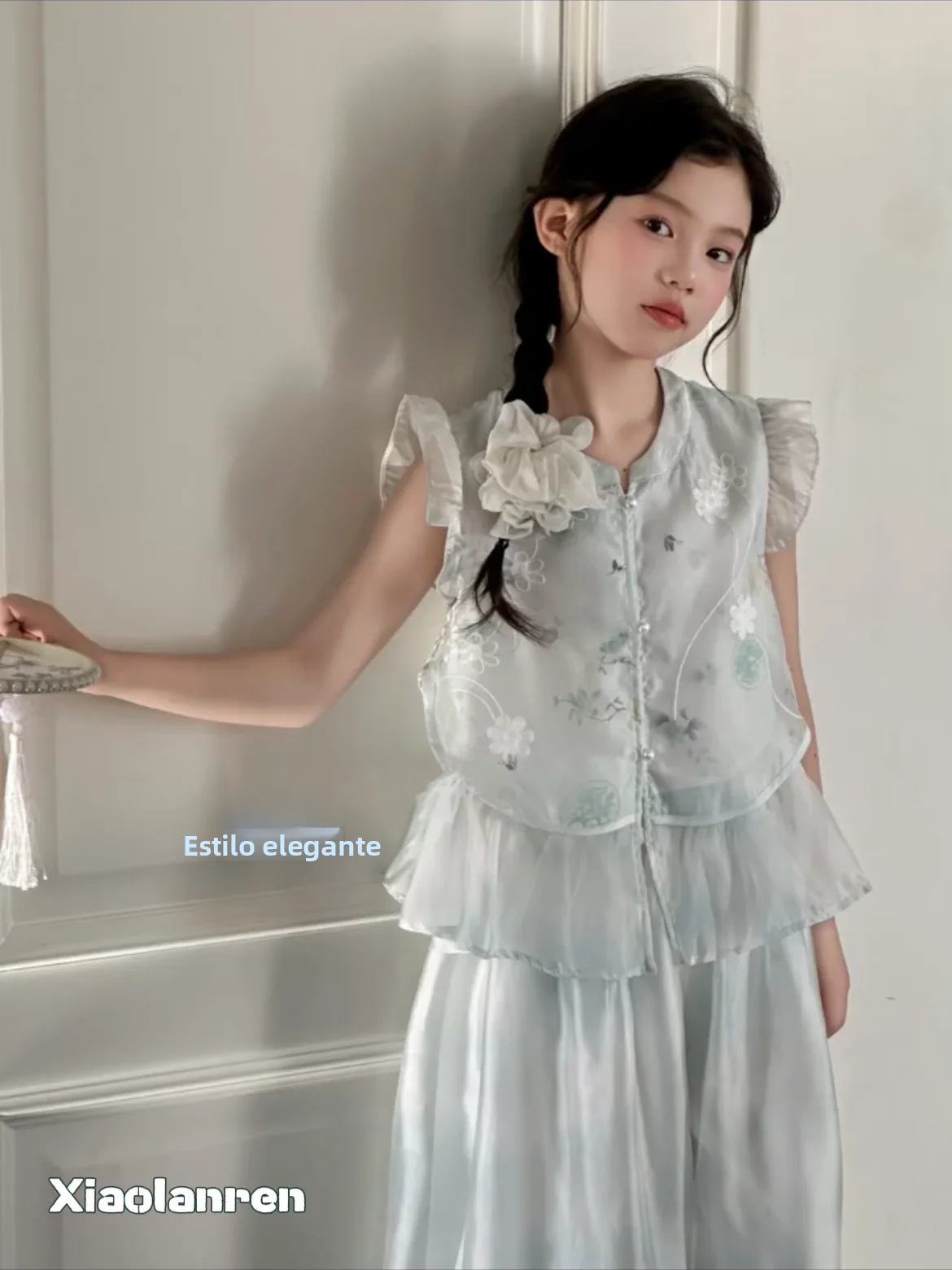 summer-thin-sleeveless-girl's-outfit-unique-beautiful-hanfu-traditional-chinese-style-children's-clothing-set-for-girls