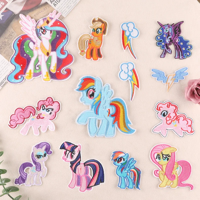 Cartoon Animal Pony Unicorn Self-adhesive Badge Patches for DIY Backpack Children's Clothing Appliques Decor Sticker