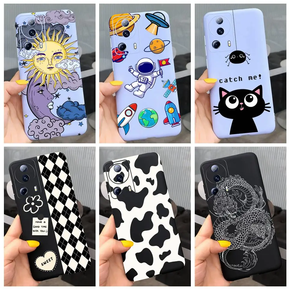 Für xiao mi 13 lite 5g fall 13 lite matt tpu weicher drachen cartoon silikon abdeckung für xiaomi mi 13 lite xiaomi13lite stoßstangen coques
