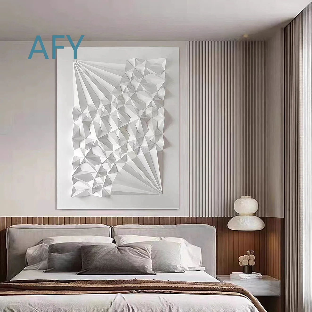 Modern 3D Embossed Art Wall Decor for Living Room Dining Room Entryway Sofa Backdrop Geometric Abstract Picture Frame Wall