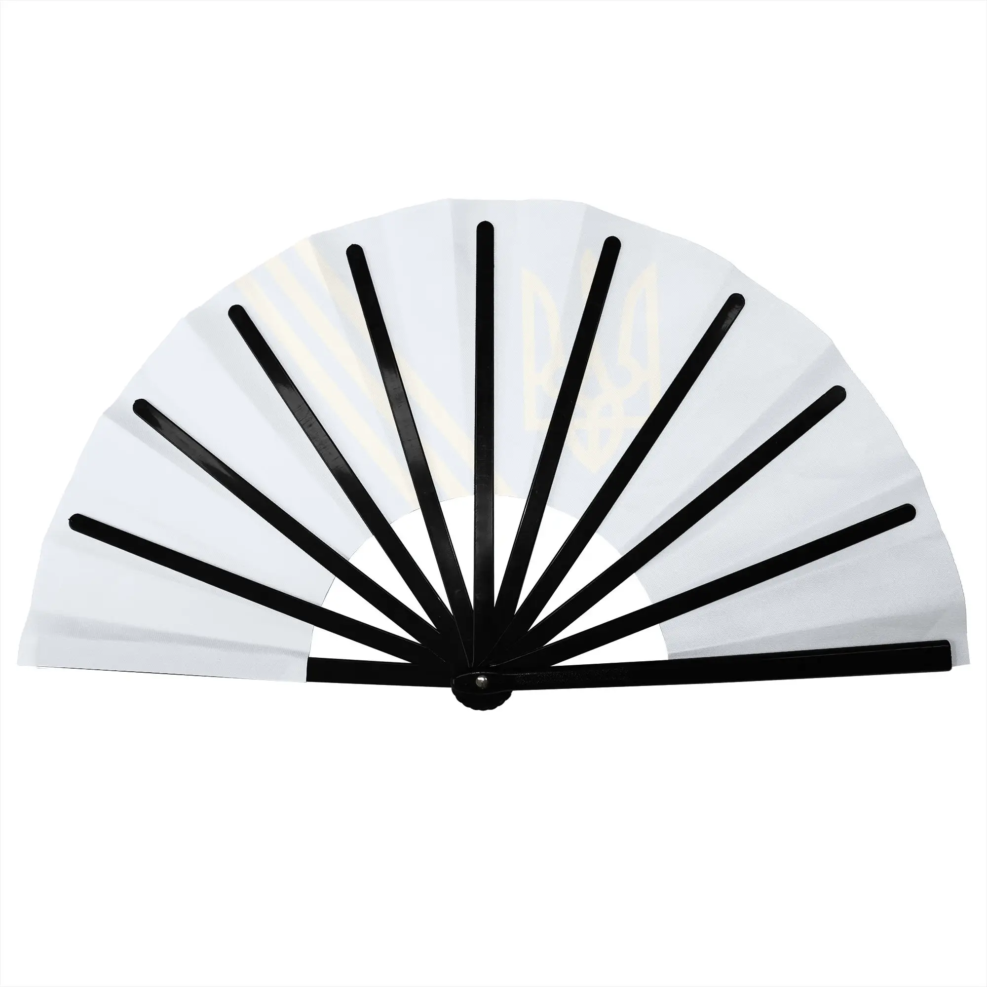 Flag Of Ukraine Traditional Folding Fan Chinese Ukrainian Heart High-Quality Polyester Fans Gift  Exquisite Decorative Hand Fan
