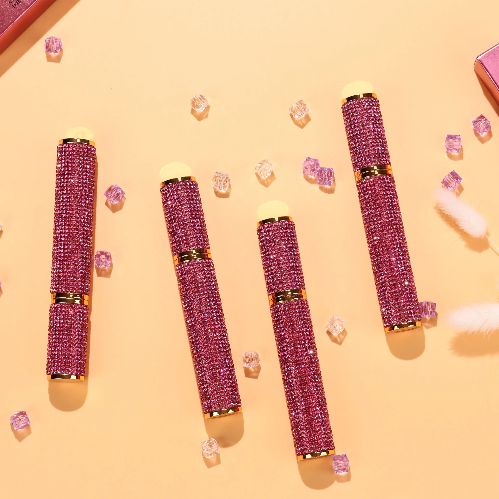 Private Label Diamond Mascara, heiße rosa Farbe, wasserfest und langlebig, maßgeschneiderte Logo-Fibe-Mascara, Wimpernverlängerung