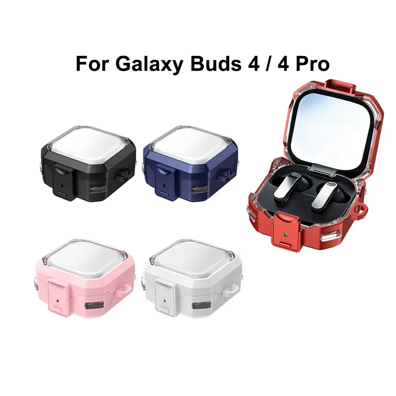 

Security Lock Transparent Cover for Galaxy Buds 4 Earphone Case for Buds 4 pro Anti drop Protective Box Headphone Accessories