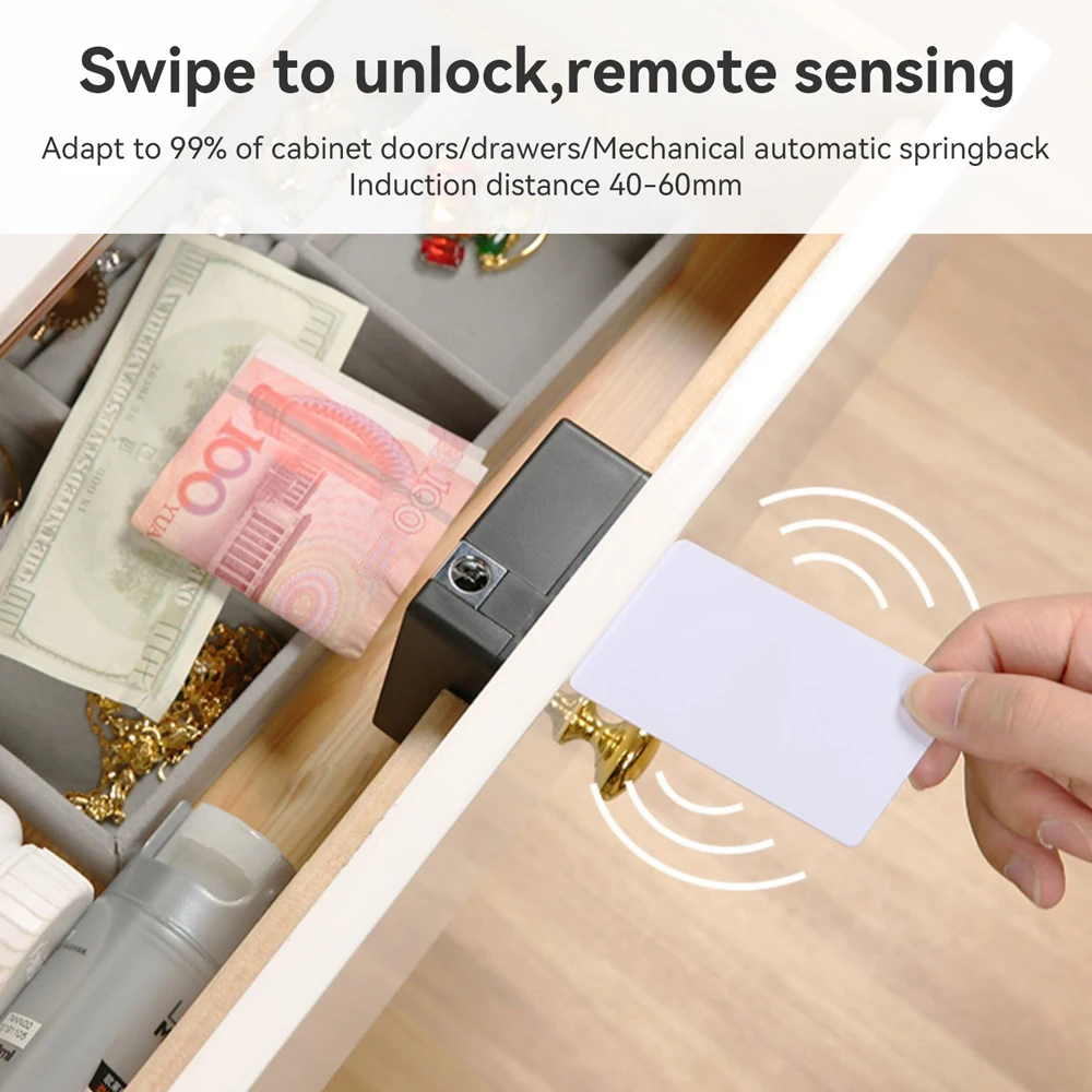 Smart Home Drawer Electronic Lock Hidden DIY Wooden Cabinet Smart Door Lock IC Card Sensor TTLOCK APP Unlock Security Protection