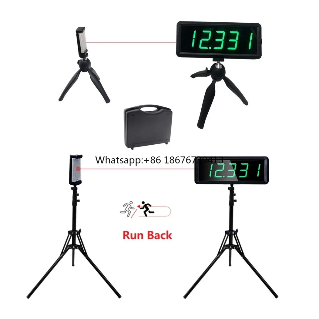 LED Track Timing System Wireless Laser Timer Display Race Clock Running Timer for Cycling Speed Training High Bracket Options
