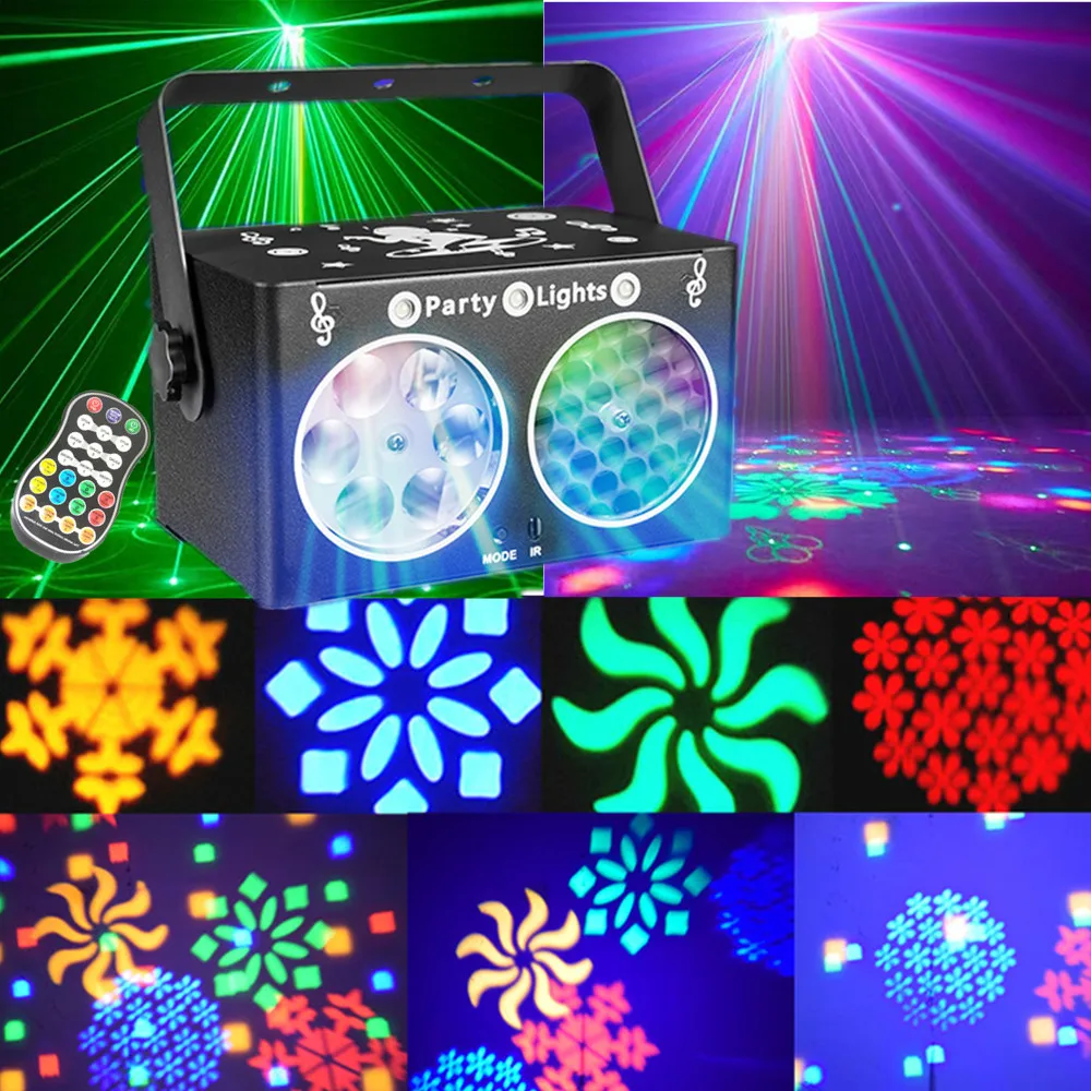 Disco DJ Party Lights 3 in 1 Strobe Lights Voice Controlled Projection Lights Family Birthday Party KTV Club Atmosphere Lights