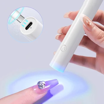 Mini Handheld Nagelvergroting Gleuflamp, Gel Nagellak Uithardende Lamp, Draadloze Nageldroger, Klein En Handig