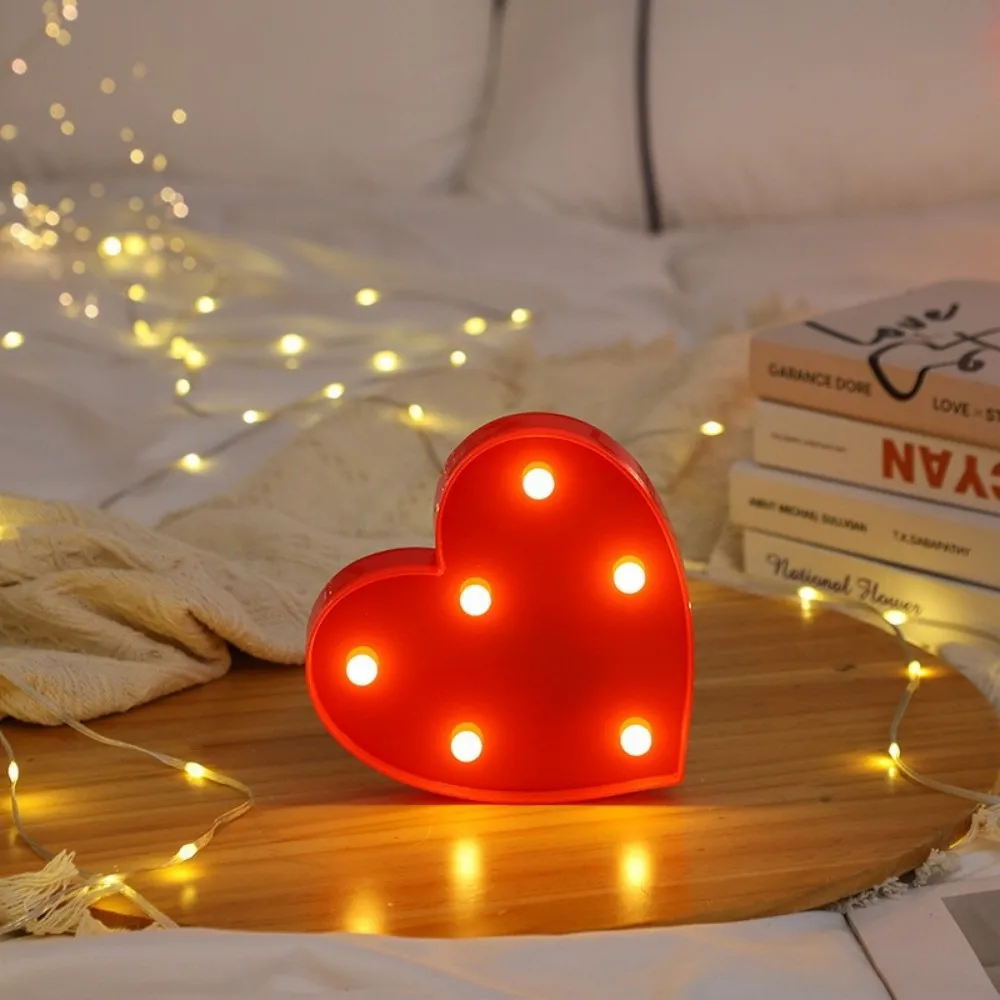1PC Creative LED Heart-Shaped Night Light, Powered by Batteries (Excl), Suitable for Holiday and Party Atmosphere Decoration