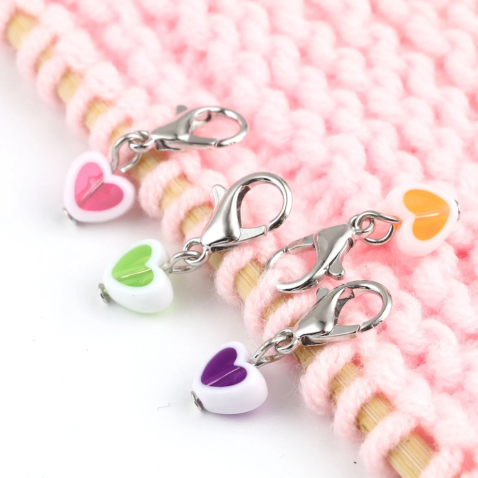 1 Set Heart Beads Rose Flower Locking Stitch Markers Crochet Latch For DIY Craft Marker Kits Needle Clip Knitting Tools Random