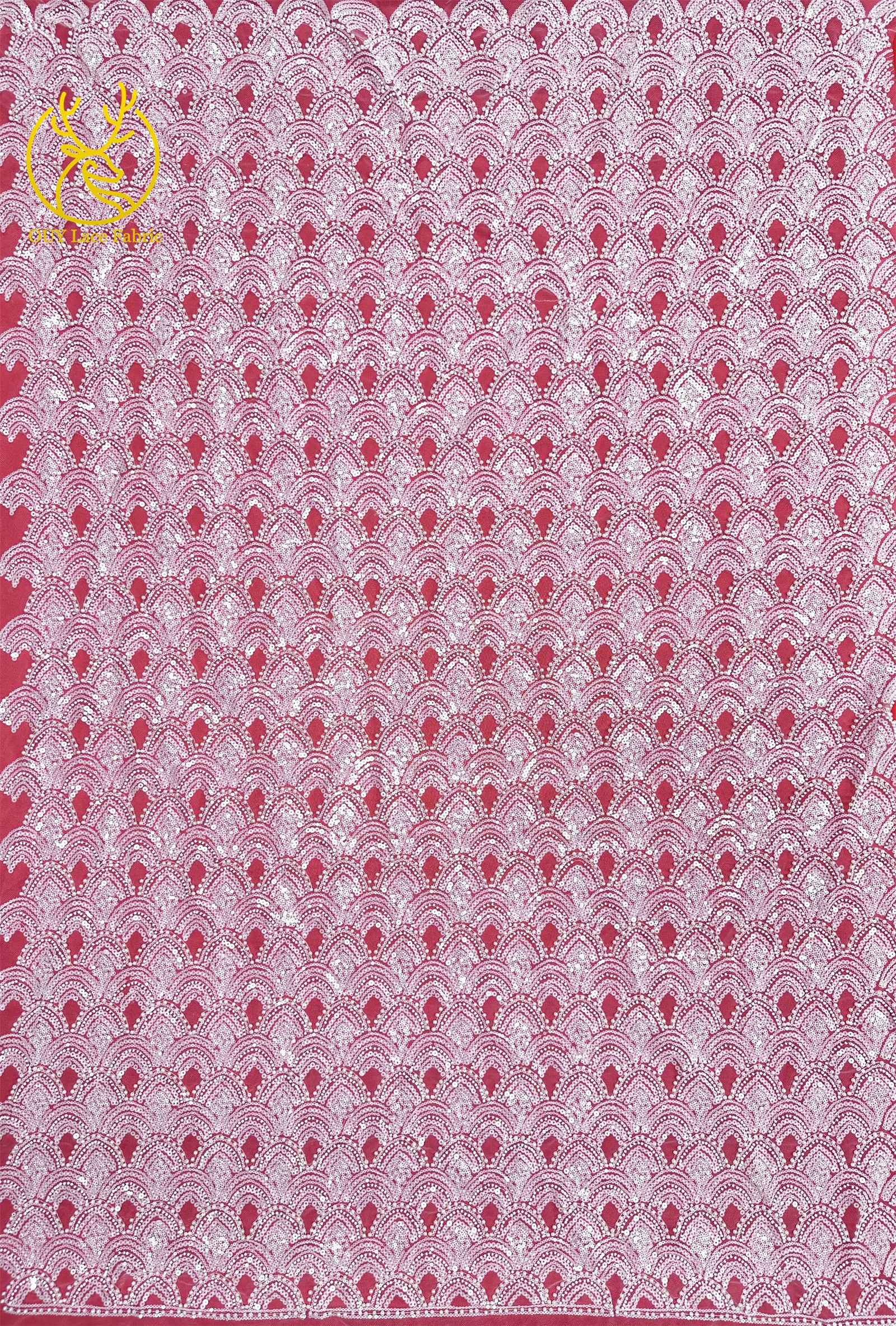 2026 Luxuriöser Afrikanischer Perlen-Spitzenstoff 5 Yards Hochwertiger Nigerianischer Französischer Pailletten-Tüll-Spitzenstoff Ideal für Hochzeiten und Bankette – Detail 23