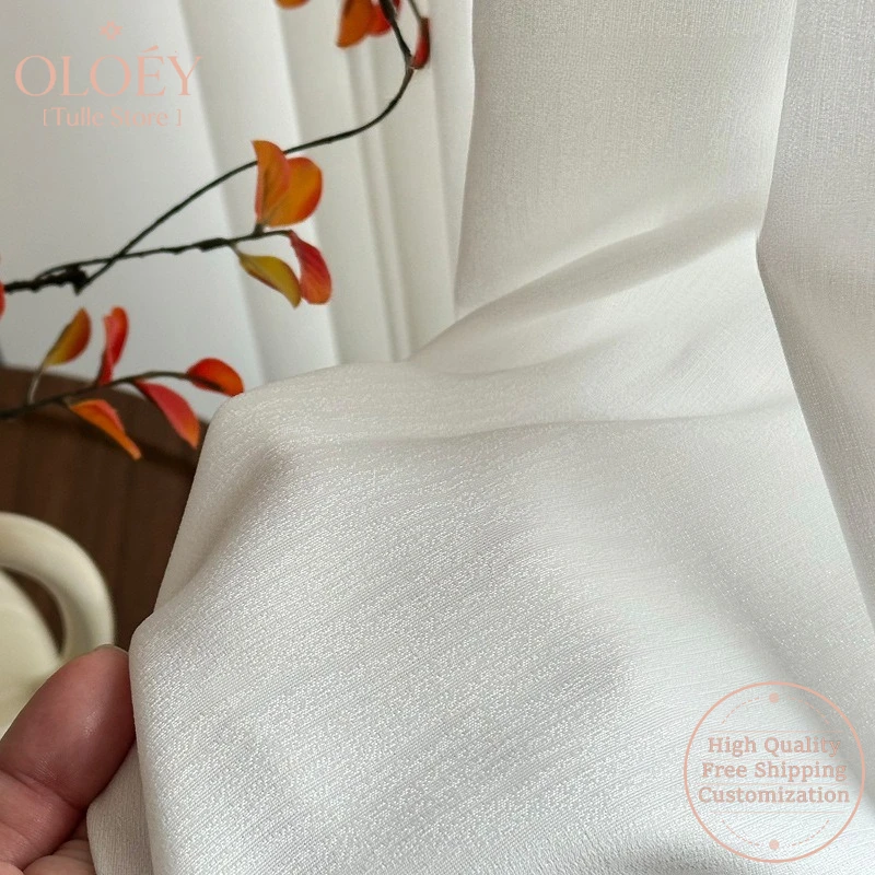 

New Moonlight Sheer Voile Jacquard Tulle Curtains for Bedroom Living Room White Semi Drapes Ethereal Soft Light Filtering Panels