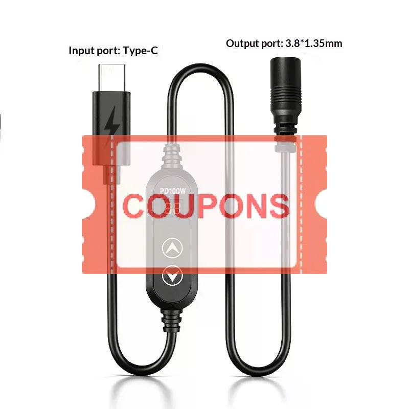Type C To DC Power Boost Cable 5V/9V/12V/15V/20V Boost Line 8 Adapters USB C To DC Jack Connector Fast Charging For Wifi Router
