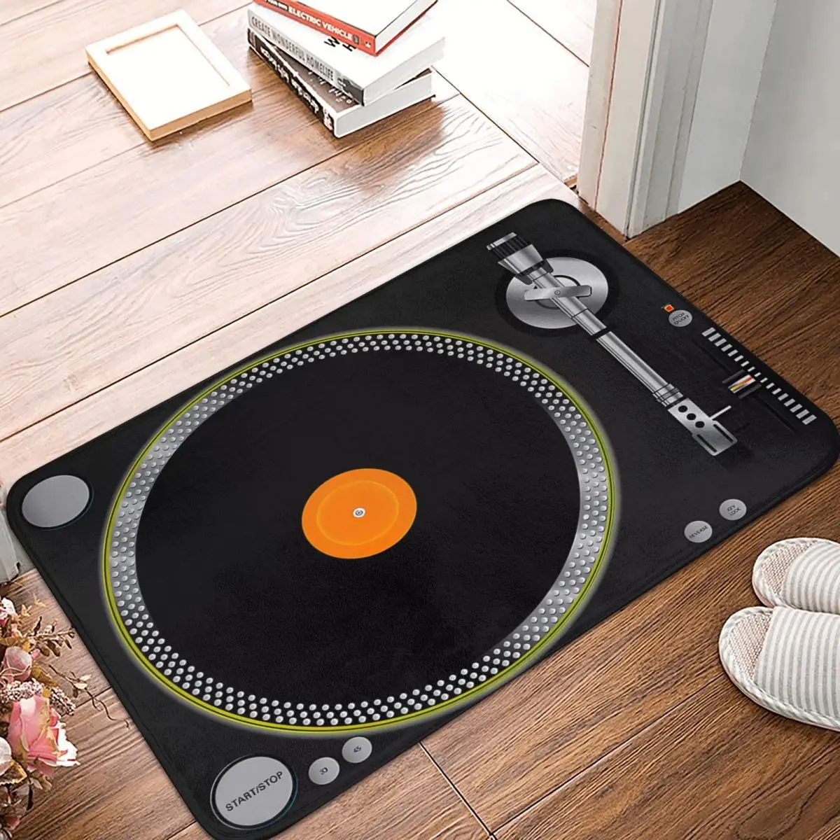 Turntable Music Vinyl Record Player Gramophone 40x60cm Carpet Polyester Floor Mats Mats Personalized Bathroom Home Decor