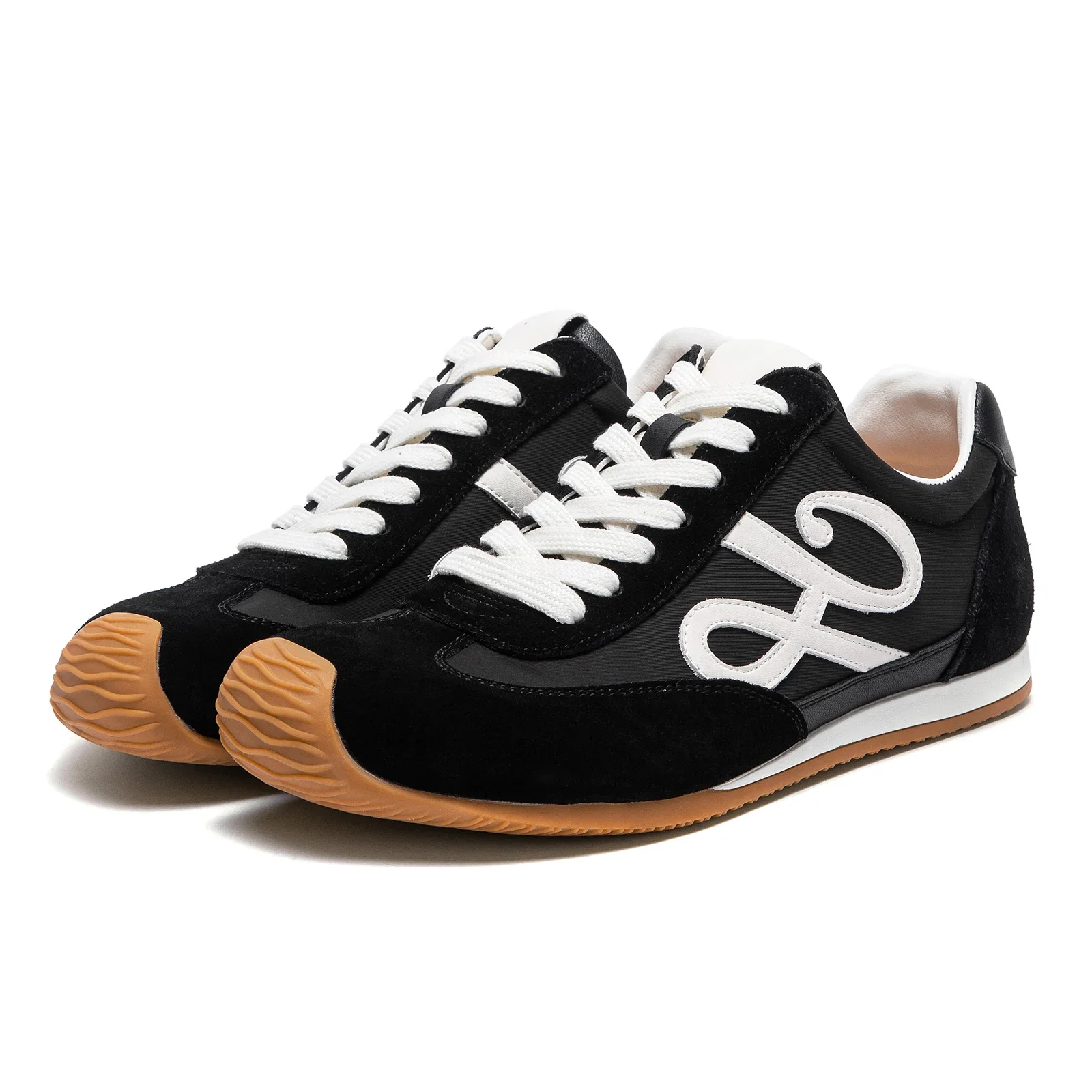 Zapatos de mujer para caminar otoño nuevo cuero de vaca empalme zapatos casuales simples zapatos deportivos al aire libre 2025 CHCH nuevo