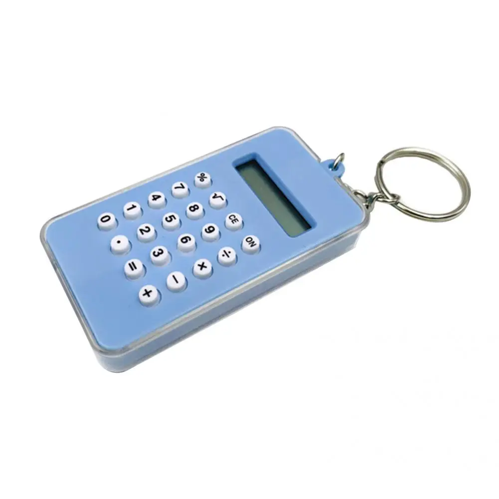 Mini calculadora Kawaii portátil de bolsillo, pantalla Digital ligera de dibujos animados, llavero pequeño, calculadora, suministro de oficina