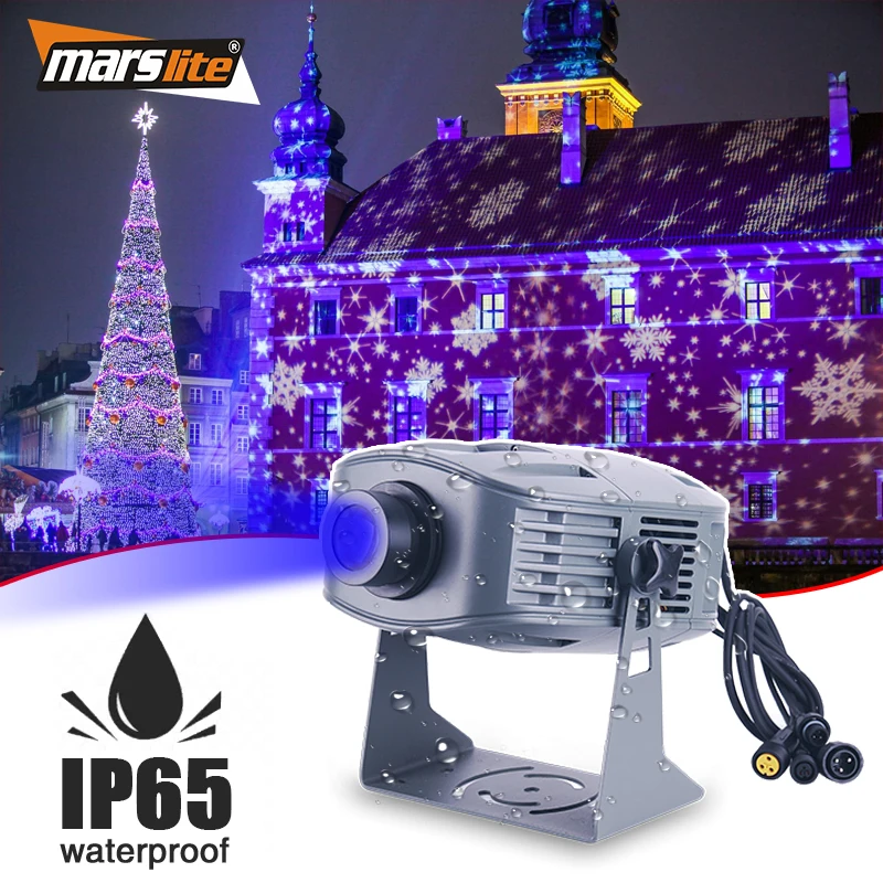 300w WaterproofSnow Flakes IP66  Winter Theme Gobo Projector Custom Logo  Projector Outdoor Rotating Snow Flakes Projector