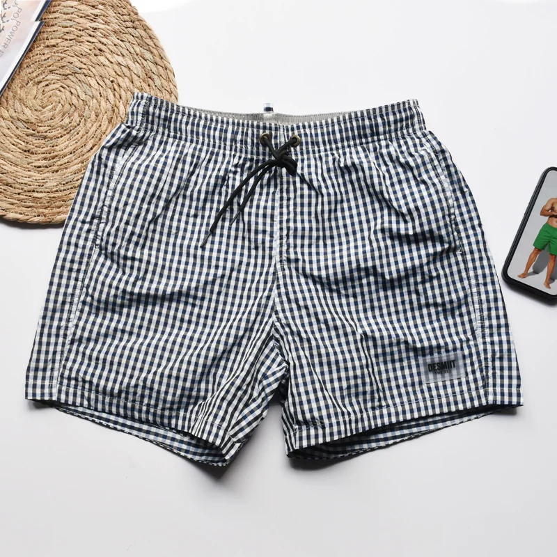 desmiit-メンズ-ビーチショーツ-速乾性-スイミング-ビーチパンツ-カジュアル-スポーティ-ホリデー-チェック柄-軽量-プリント-メンズ-ショーツ
