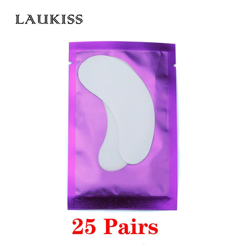 25/50/100 Paar Eye Patches Onder Wimper Pads Voor Building Papier Patches Roze Lint Gratis Stickers voor Valse Wimpers LAUKISS