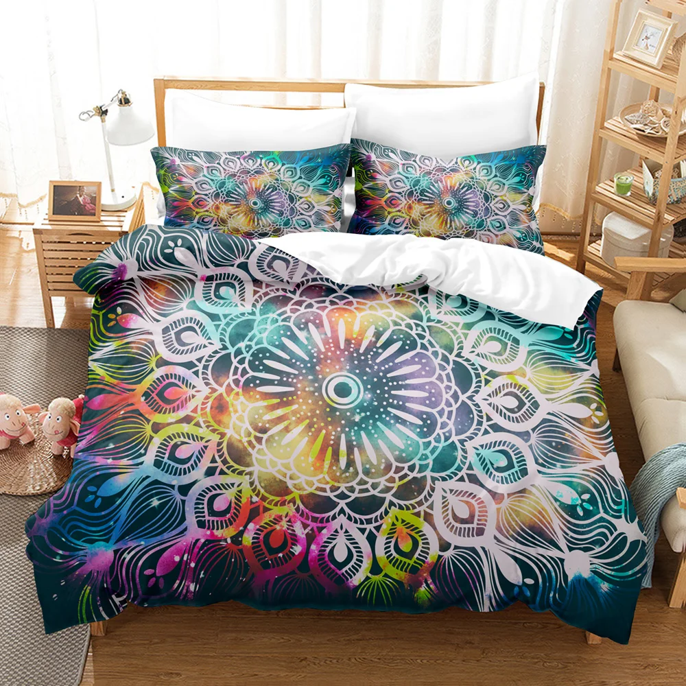 Bohemian Mandala Bedding Sets For Adults, Duvet Cover Sets, Boho Home bedclothes, Full Queen, King Size, 228x228
