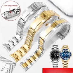 For Rolex Daytona Submarine Between Gold Black Green Water Ghost Fold Buckle Rust Prevention Waterproof 20mm 21mm Watchbands