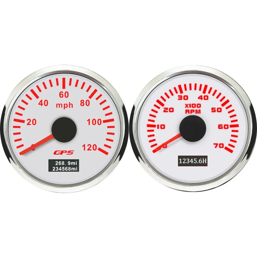 

ELING Универсальный автомобильный лодка 52 мм 0-60 миль в час 0-80 миль в час 120 миль в час GPS спидометр + 3000 об/мин 6000 об/мин 0-7000 об/мин тахометр с подсветкой 9-32 В