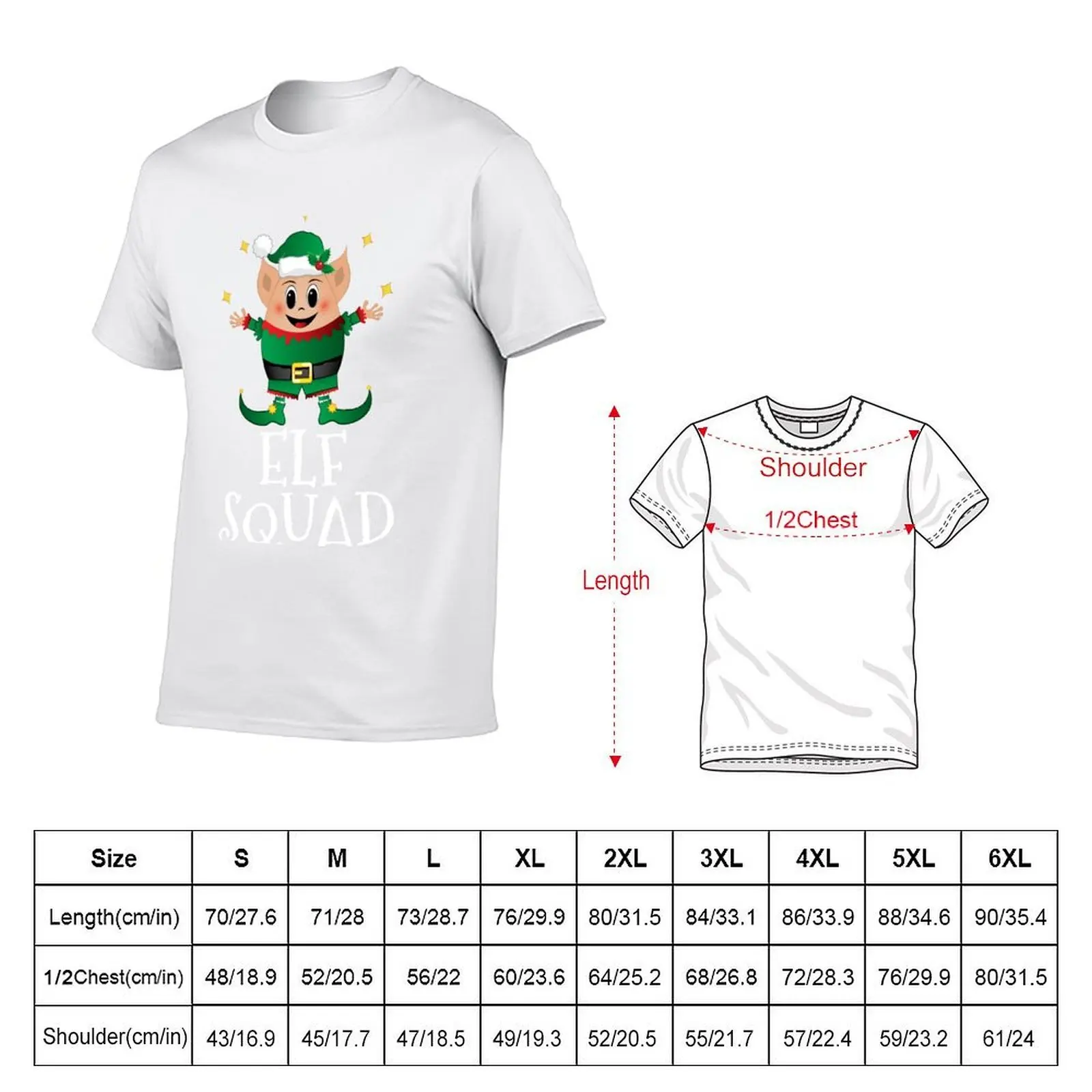 Christmas Elf Squad Matching Family Funny Xmas Elf Pajama T-Shirt man tshirt anime t shirts oversize T-Shirt