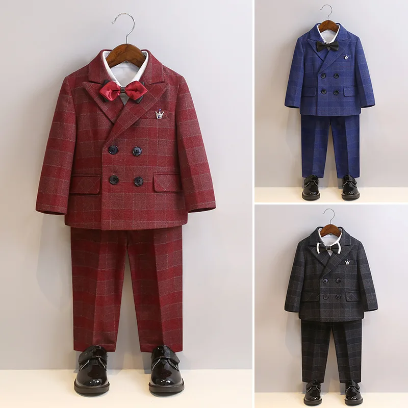 

Little Boys Luxurious Photography Suit Children Formal Wedding Dress Kids Baby Birthday Party Wear Performance Ceremony Costume