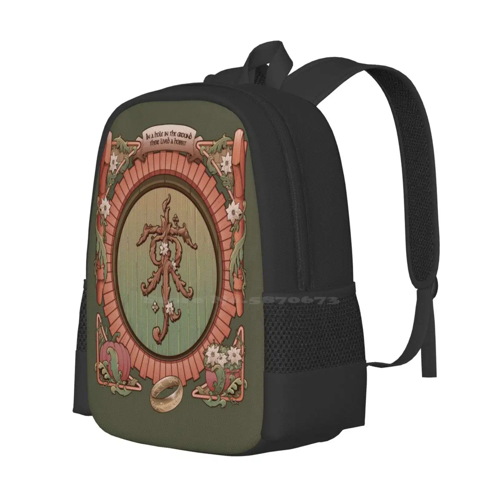 A Hole In The Ground Hot Sale Schoolbag Backpack Fashion Bags Middle Earth J R R Tolkien The Frodo Baggins Bilbo Baggins