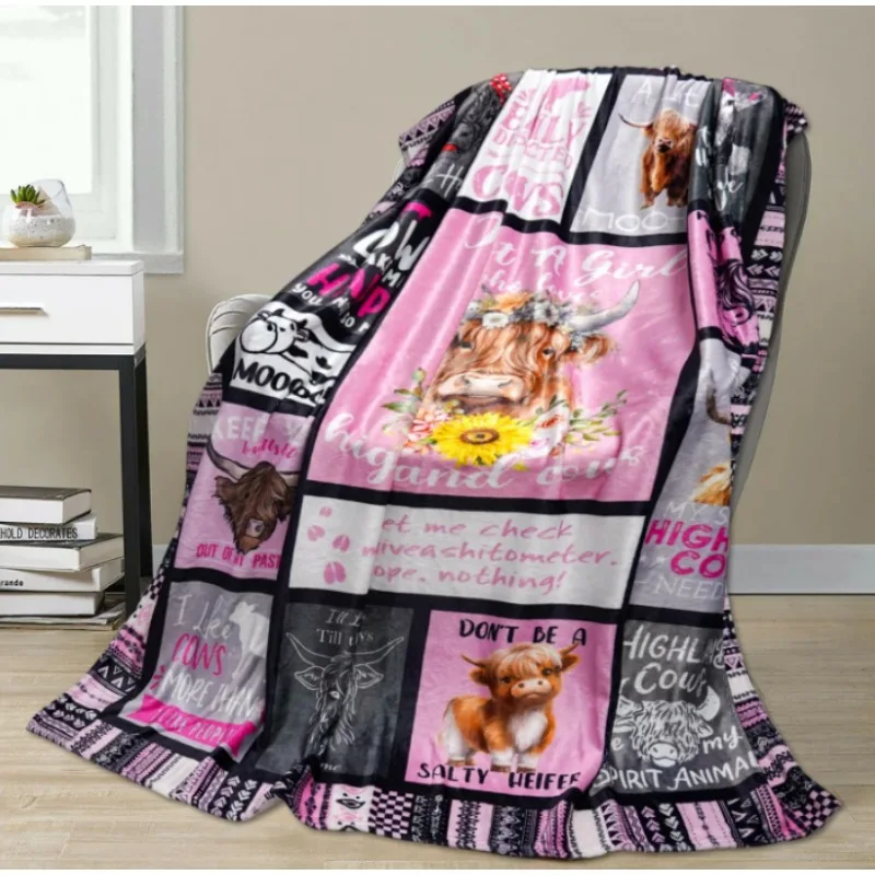 Regalo mucca delle Highland - Coperta da tiro con motivo carino per gli amanti delle mucche Solo una ragazza che ama le mucche delle Highland, adatta per la sedia del divano letto