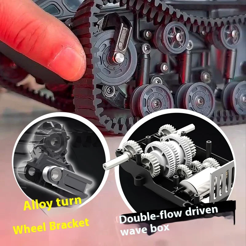 Nowy zielony JJRC C8812 LED Light Full Scale Tracked EV3 Tank Simulation Model Toy RC Car Model Off-Road Vehicle Boy Gift