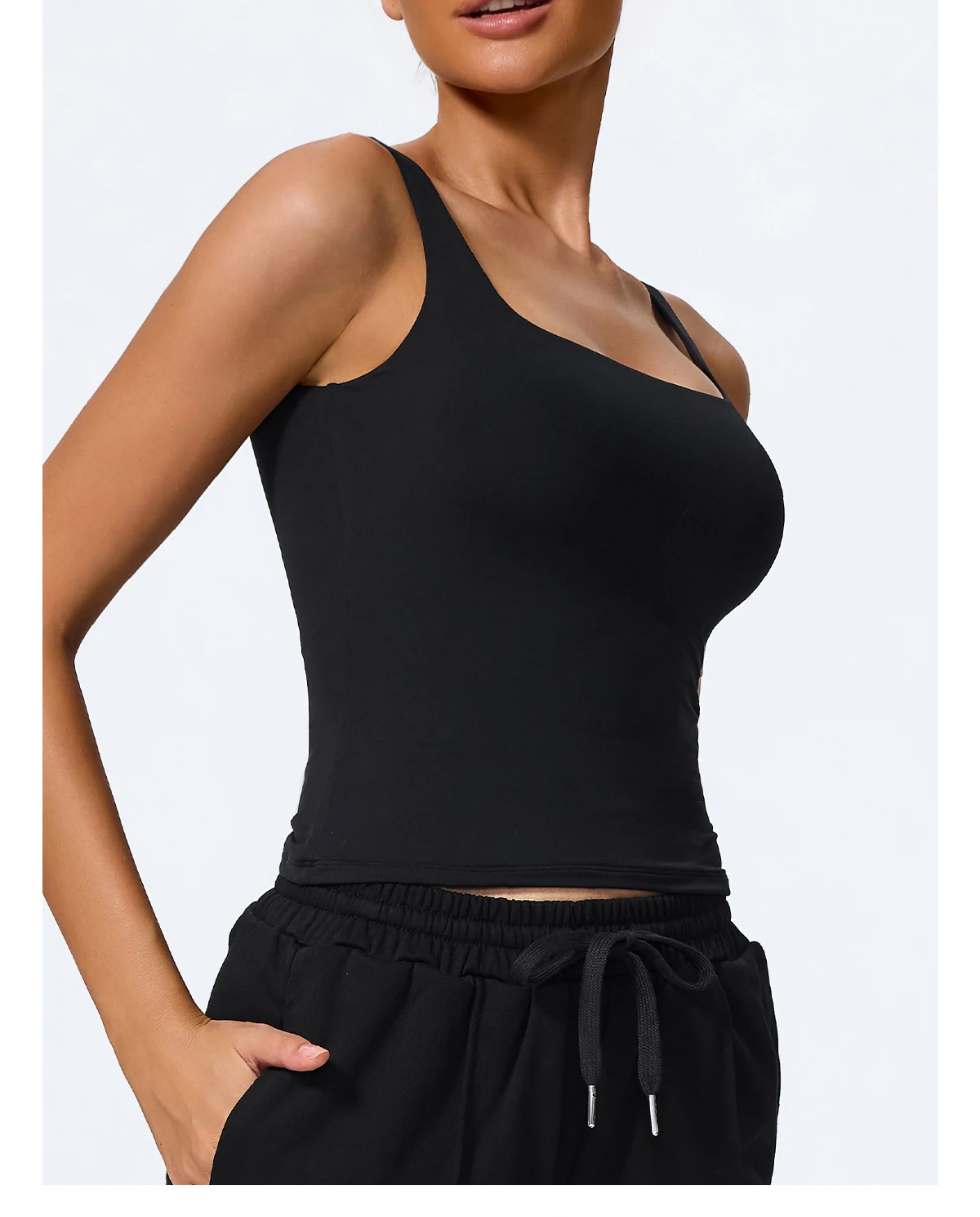 Hearuisavy Sommer Damen Workout Tanktop Gym Enganliegendes Unterhemd Atmungsaktiv Schnelltrocknend Ärmelloses Yoga-Oberteil Lauf-Sportweste – Detail 28