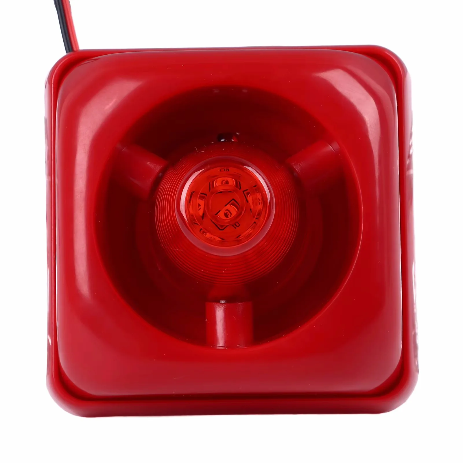 Fire Alarm Siren 115dB | 12V 24V Sound & Flash Warning Device | LED Strobe Security Buzzer DC 7-26V