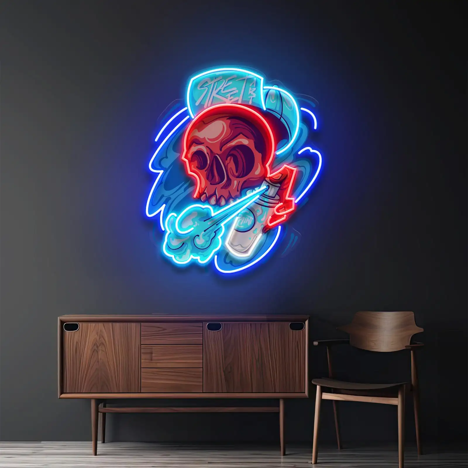 

Anime Skull Neon Sign Wall Decor UV Print Cloud Artwork Pop Aesthetics Sign Bar Beer Decor Man Cave Neon Bedroom Home Wall Decor