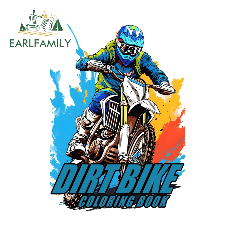EARLFAMILY Fashionable Bike Graffiti Cool Car Sticker Unique Cartoon Item Graphics Car Body Decals Sunscreen Racing Accessories