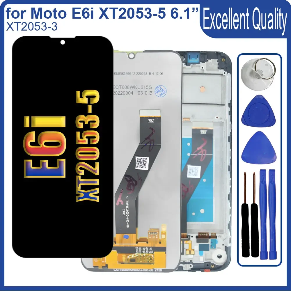 

New LCD for Motorola Moto E6i 2021 XT2035-5 LCD Display Touch Screen Digiziter Assembly for Moto E6i LCD Replacement With Frame