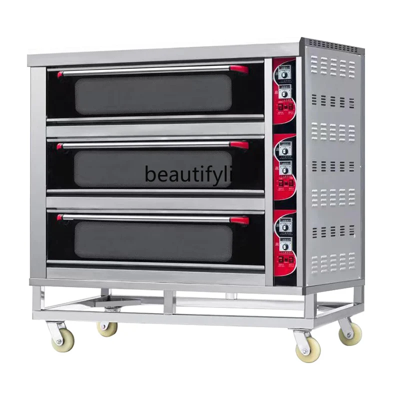 Commercial large-capacity large-scale one-layer two-plate double-layer baking cake pizza moon cake electric oven