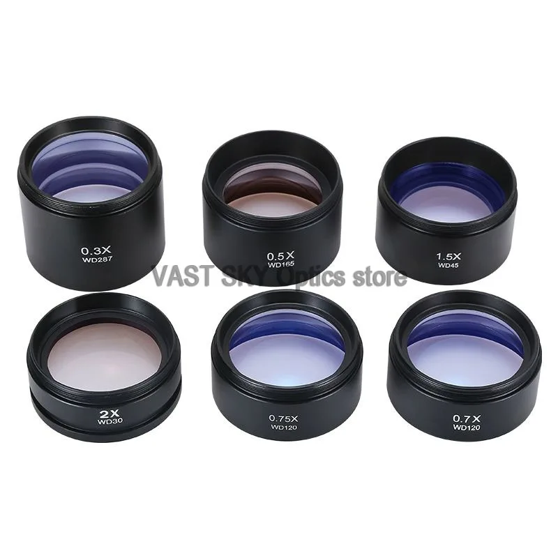 Objectif de protection pour microscope stéréo, objectif auxiliaire Barlow 0.3/0.5/0.75/1/1.5/2X, revêtement optique M48/M42, 1 pièce