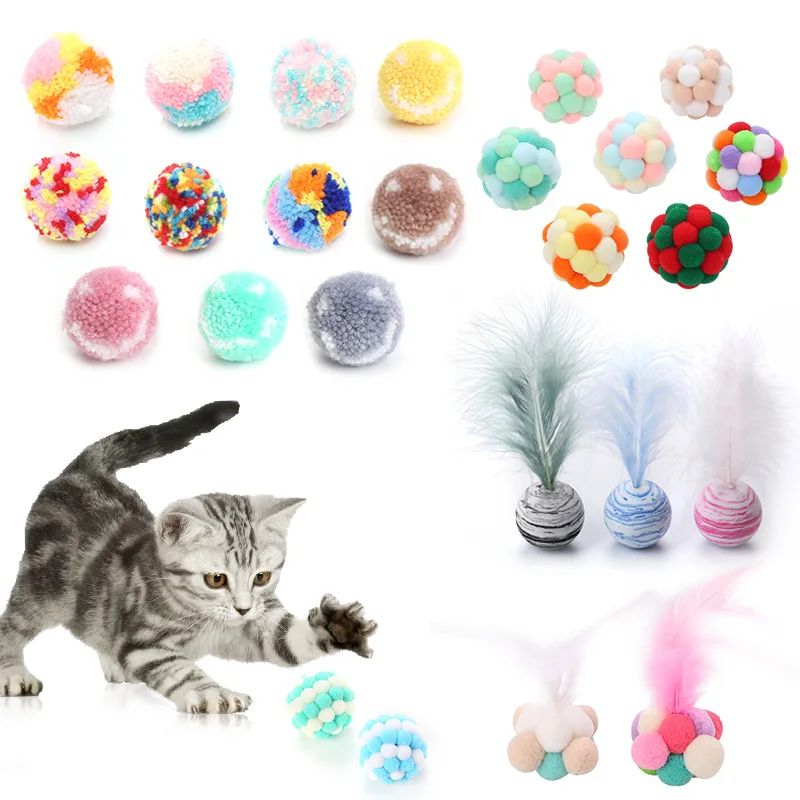 Cat Toy Pet Cat Sisal Scratching Ball Training Interactive Toy for Kitten Pet Cat Supplies Funny Play Feather Toy cat accessorie