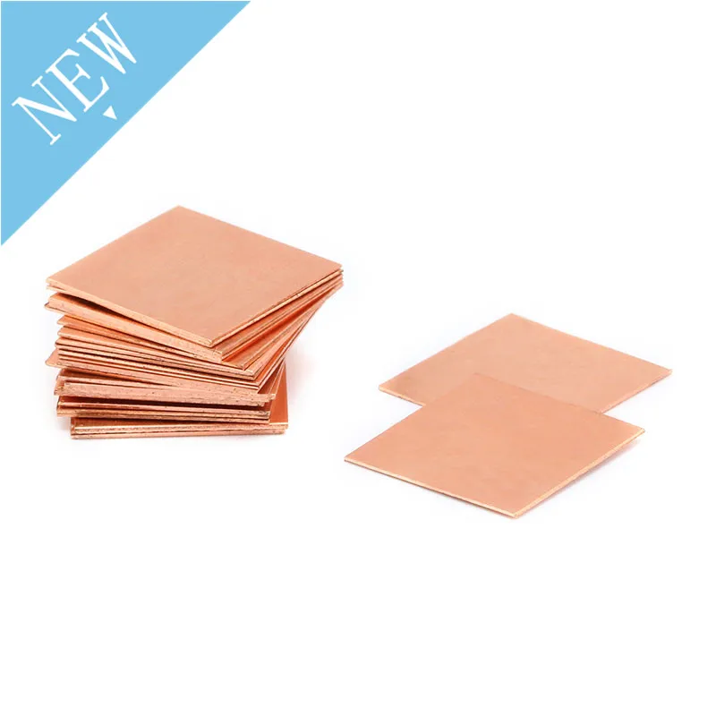 Almohadillas térmicas de cobre para ordenador portátil, 15mm x 15mm, 0,3mm, 0,5mm, 0,8mm, 1mm, 1,2mm, 1,5mm, disipador térmico de espesor, Chipset IC, GPU, CPU, 10 unidades
