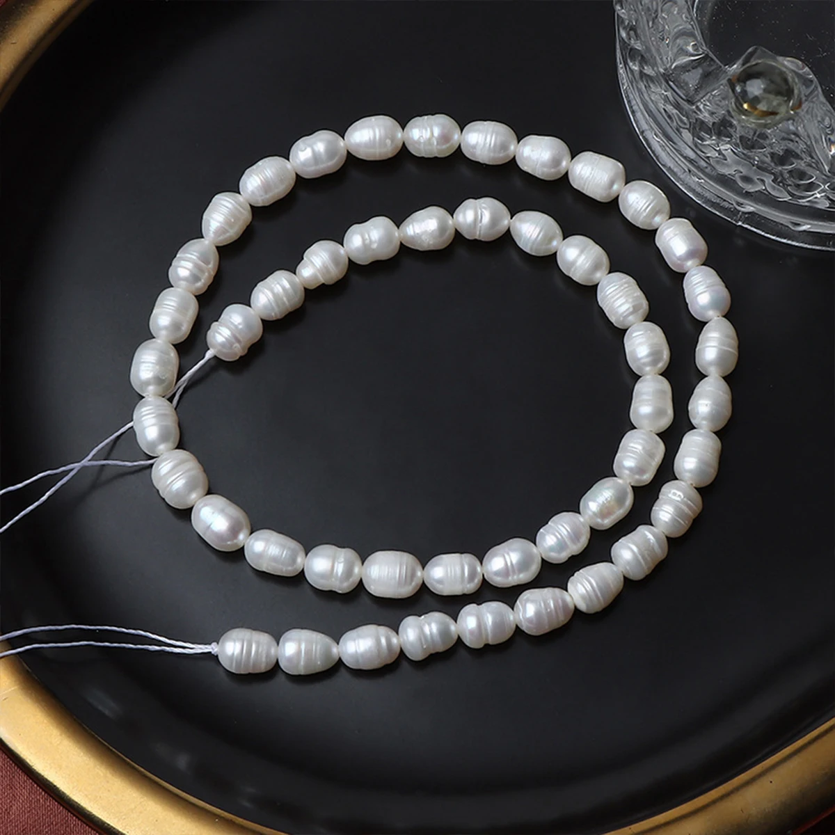 

5mm Natural Freshwater Pearl A Threads Rice Loose Bead Charms for DIY Women Men Necklace Jewelry Making Accessories 45pcs/string