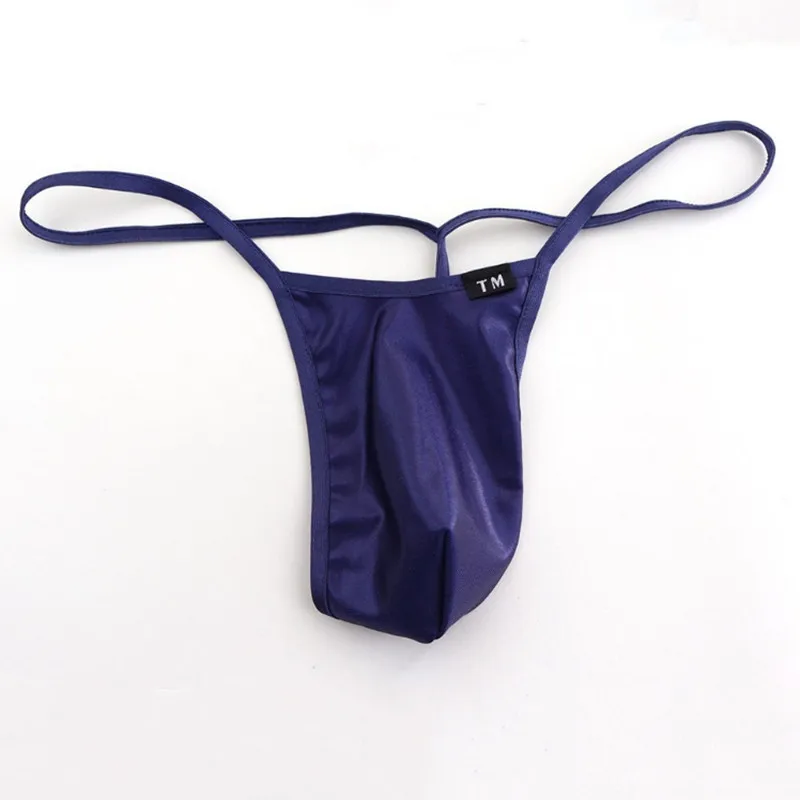 Low Waist Big Pouch Thong for Men Single Strap High Stretch Breathable Sexy Male T-Back Underwear