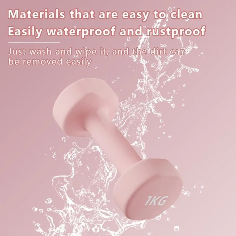 2pcs Flat Head Gym Dumbbells 1/2/3/4/5kg Neoprene Yoga Dumbbell Non Slip Matte Weight Training Workout Tool Women Men