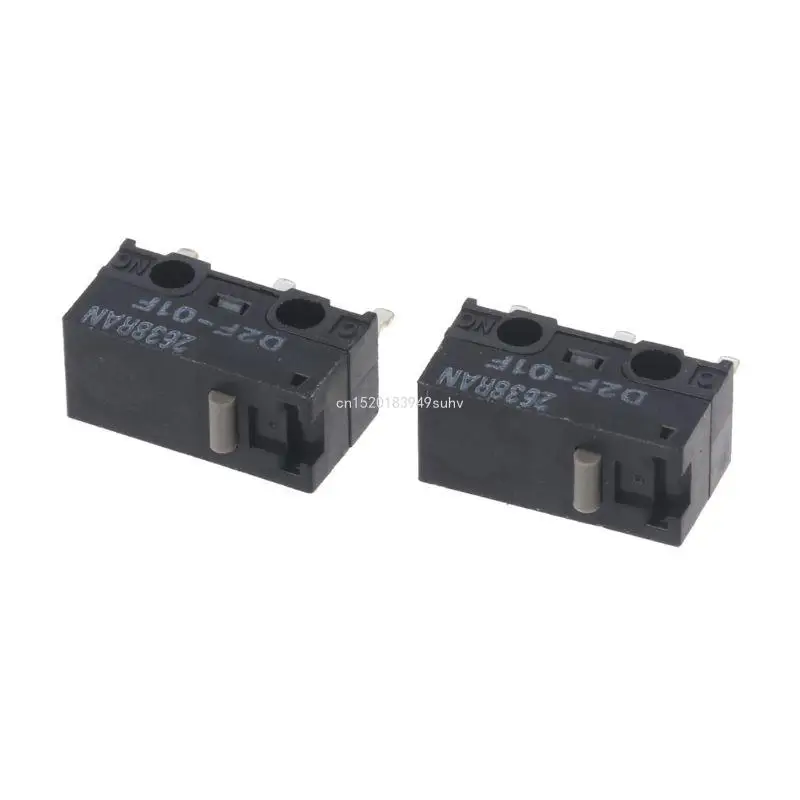 2PCS D2F-01F Original Mouse Micro Switches Gray Dot Gold Alloy Contacts 0.74N Mice Microswitch Set