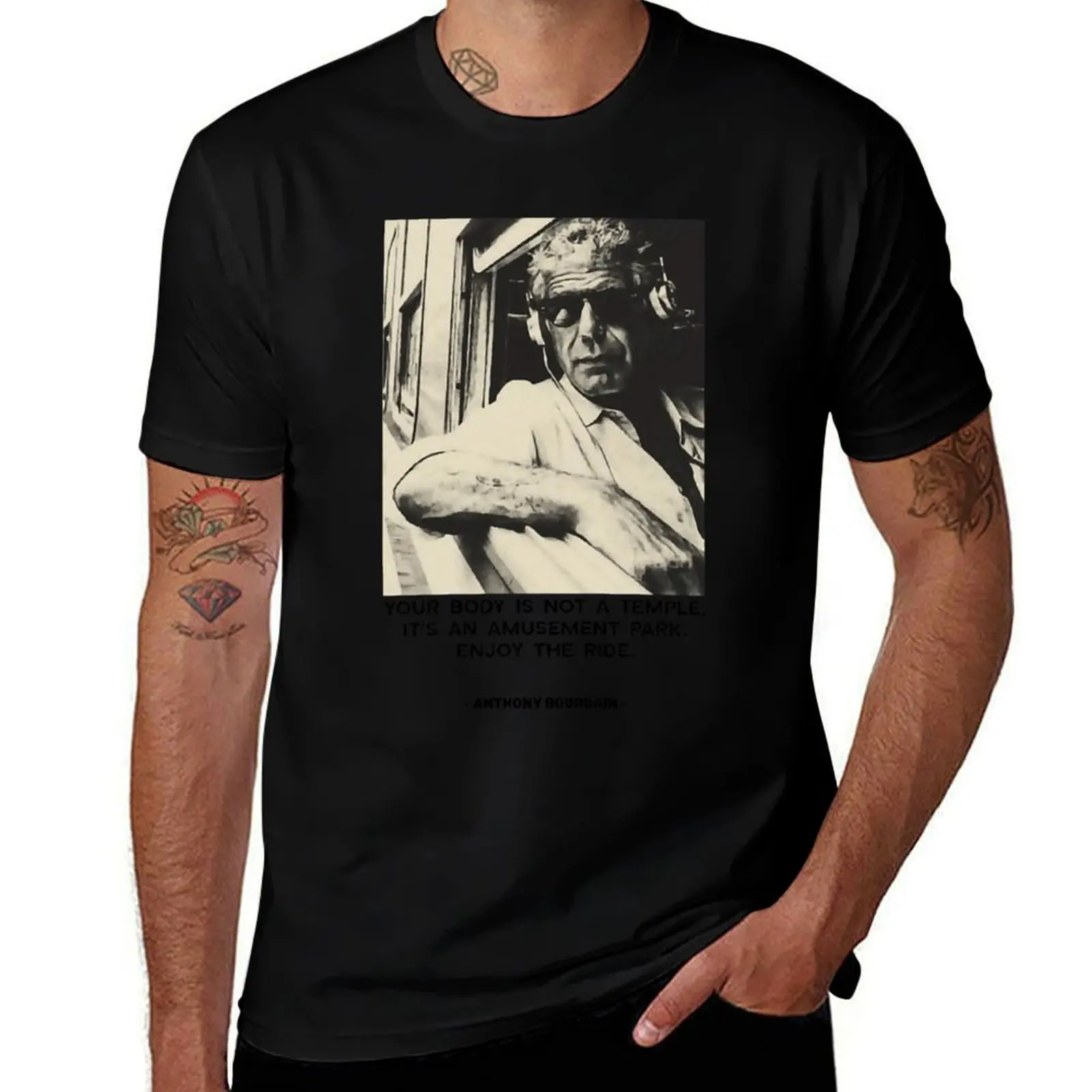 أنتوني الشيف بوردان خمر! تي شيرت تي شيرت للرجال تي شيرت قطني أنيمي للرجال تي شيرت مطبوع تي شيرت #1