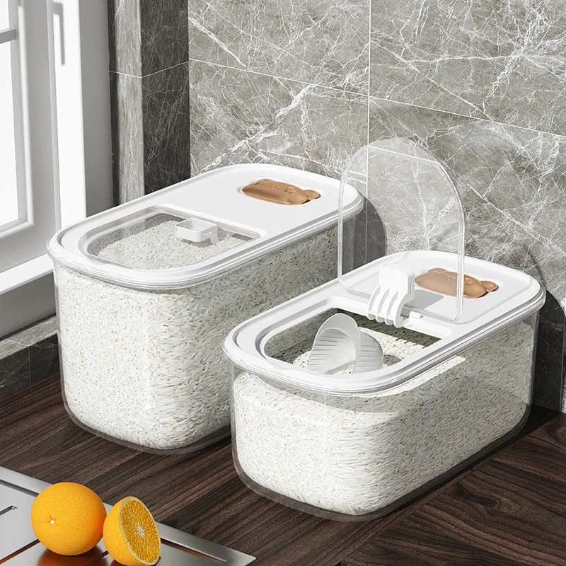 Household light luxury insect-proof moisture-proof Sealed rice box Rice storage container kitchen Flour bucket