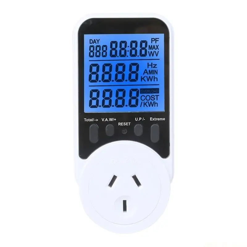 M5TD Multifunctional Power Meter Socket LCD Display Real Time Monitoring Electricity Usage Analysis 3680W Safety Protective