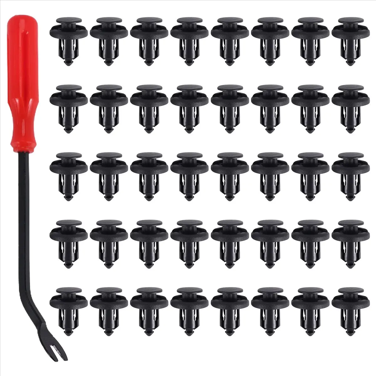 Mega Sale 40pcs 10mm Push-type Plastic Bumper Fender Flare Fastener Rivet Clips and one Remove the buckle tool
